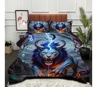 Gumntun Comforter Insert King Size Animated Lion Youth, Double Bed Down Alternative Quilt, Ultra-Soft Plush Breathable 3 Psc Duvet 90"x 86" (230x220cm) + 2 Pillowcases 19" x 29" (50x75cm)_B11824
