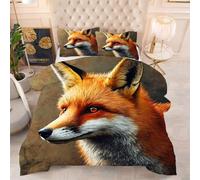 Gumntun Comforter Insert King Size Yellow Fox Adult, Double Bed Down Alternative Quilt, Ultra-Soft Plush Breathable 3 Psc Duvet 90"x 86" (230x220cm) + 2 Pillowcases 19" x 29" (50x75cm)