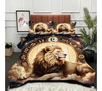 Gumntun Comforter Insert Super King Size 3D Lion Constellation, Lightweight Down Alternative Duvet, Fluffy Microfibre Super King Quilt for Kids, Teens, and Adults 102"x 86" (260x220 cm)_24266a