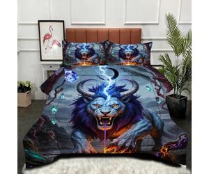 Gumntun Comforter Insert Super King Size Animated Lion Youth, Lightweight Down Alternative Duvet, Fluffy Microfibre Super King Quilt for Kids, Teens, and Adults 102"x 86" (260x220 cm)_B11826