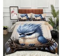 Gumntun Comforter Insert Super King Size Blue Animal Bird Child, Lightweight Down Alternative Duvet, Fluffy Microfibre Super King Quilt for Kids, Teens, and Adults 102"x 86" (260x220 cm)_24536a