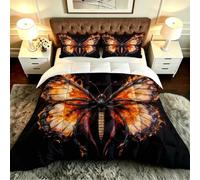 Gumntun Comforter Insert Super King Size Colourful Butterfly Flames, Lightweight Down Alternative Duvet, Fluffy Microfibre Super King Quilt for Kids, Teens, and Adults 102"x 86" (260x220 cm)_B19806
