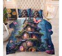 Gumntun Comforter Set 3 Psc Double Colourful Log Cabin, Lightweight Skin Friendly Quilt, Double-Stitched Duvet Double Size 78"x 78" (200x200 cm) with 2 Pillowcases 19" x 29" (50x75cm)