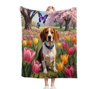 Gumntun Double Flannel Blanket Thick 150x200 cm Flower Dachshund, Soft Cozy Plush Fluffy Sofa Blanket for Bed Bedspread Travel Couch, Lightweight Thermal Throw 60x80 Inch for Adult Teens_B10606