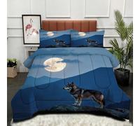 Gumntun Duvet Single Size 3D Animal Wolf, Soft & Breathable Single Comforter, Touch Feels Like Down Microfibre Polycotton Quilt for All Season, 2 Pillowcases 19" x 29" (50x75 cm)_B18824