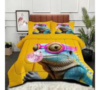 Gumntun Duvet Single Size Brown 3D Animal Dog, Soft & Breathable Single Comforter, Touch Feels Like Down Microfibre Polycotton Quilt for All Season, 2 Pillowcases 19" x 29" (50x75 cm)_B9404