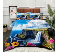 Gumntun Duvet Single Size Brown 3D Cow, Soft & Breathable Single Comforter, Touch Feels Like Down Microfibre Polycotton Quilt for All Season, 2 Pillowcases 19" x 29" (50x75 cm)_B7298