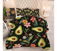 Gumntun Duvet Single Size Green Avocado, Soft & Breathable Single Comforter, Touch Feels Like Down Microfibre Polycotton Quilt for All Season, 2 Pillowcases 19" x 29" (50x75 cm)