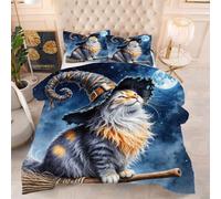 Gumntun Duvet Single Size Magic Cat, Soft & Breathable Single Comforter, Touch Feels Like Down Microfibre Polycotton Quilt for All Season, 2 Pillowcases 19" x 29" (50x75 cm)_631a