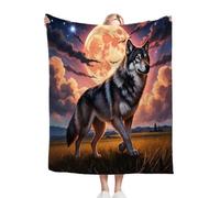 Gumntun Flannel Blanket King Size 220x240 cm, Animal Wolf, Microfiber Sofa Throws for Bed Chairs Office, Fluffy Throws for Bed Sofa Couch, 86x94 Inch_11924a
