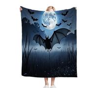 Gumntun Flannel Blanket King Size 230 x 270 cm, Black Bat Adult, Microfiber Sofa Throws for Bed Chairs Office, Fluffy Throws for Bed Sofa Couch, 90x106 Inch