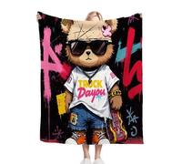 Gumntun Flannel Blanket King Size 230 x 270 cm, Yellow Bear Cub, Microfiber Sofa Throws for Bed Chairs Office, Fluffy Throws for Bed Sofa Couch, 90x106 Inch