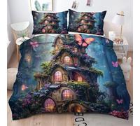 Gumntun King Quilt Cover 90"x 86" Colourful Log Cabin, Breathable Lightweight Duvet Cover King, Microfiber Decorative Comforter Cover Set with Zipper for Double
