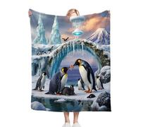 Gumntun Single Fleece Throw Blankets 3D Penguin Youth, 50x60 Inch Blanket & Throw for All Seasons, Fluffy Flannel Blanket for Boys Girls Adults Teens 130x150 cm_B11925