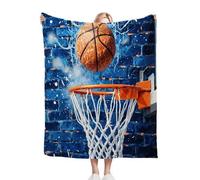 Gumntun Single Fleece Throw Blankets Basketball, 40x50 Inch Blanket & Throw for All Seasons, Fluffy Flannel Blanket for Boys Girls Adults Teens 100x130 cm_2608a