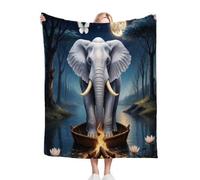 Gumntun Single Throw Blankets Elephant Child, Warm Fluffy Flannel Blanket for Bed Sofa Chairs, Cozy Soft Plush Throw Blanket Gifts for Boys Girls - 40"X50" (100x130 cm)_20356a