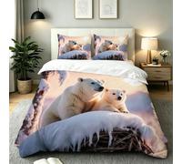 Gumntun Super King Bedding Set 3D Polar Bear for Adults/Children/Teens-A339