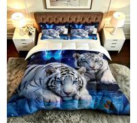 Gumntun Super King Size Duvet Insert Blue Tiger Fluffy Comforter-A37