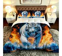 Gumntun Super King Size Duvet Insert Flame Tiger Fluffy Comforter-A25