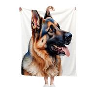 Gumntun Throw Blanket 30x40 Inch 3D German Shepherd Adult, Fluffy Lightweight 3D Printed Blankets, Soft Cosy Flannel Plush Throw for Women Men Teens Adults 30"x40"_B11558