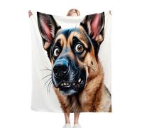 Gumntun Throw Blanket 30x40 Inch Animated German Shepherd, Fluffy Lightweight 3D Printed Blankets, Soft Cosy Flannel Plush Throw for Women Men Teens Adults 30"x40"_B11474