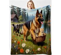 Gumntun Throw Blanket 86x94 3D Grassland Wolf for Sofa & Bed-A12