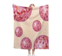 Gumntun Throw Blanket Throw Pink Ball, Fade Resistant Decorative Blanket 86x94 Inch for Bed, Warm and Lightweight Plush Throw Blanket for All Seasons 220x240 cm