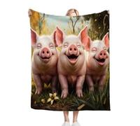 Gumntun Throw Blanket Throw Three Pigs, Fade Resistant Decorative Blanket 60x80 Inch for Bed, Warm and Lightweight Plush Throw Blanket for All Seasons 150x200 cm_426a