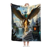 Gumntun Throw Blankets Double Size 60x80 Inch Animated Eagle Youth, Reversible 3D Printed Cosy Plush Blanket, Warm Flannel Blankets for Women Men Gifts for Birthday Anniversary Pet_B11645