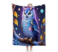 Gumntun Throw Blankets Double Size 60x80 Inch Purple Owl, Reversible 3D Printed Cosy Plush Blanket, Warm Flannel Blankets for Women Men Gifts for Birthday Anniversary Pet