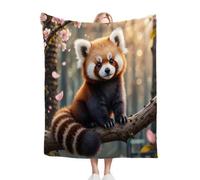 Gumntun Throw Blankets Double Size 60x80 Inch Yellow Red Panda, Reversible 3D Printed Cosy Plush Blanket, Warm Flannel Blankets for Women Men Gifts for Birthday Anniversary Pet_2064a