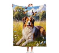 Gumntun Throw Blankets King Size 3D Golden Retriever Butterfly, 3D Printed Style Fuzzy Blanket for Gifts, Microfiber Fleece Throw Sofa Blanket for Bed Couch Sofa 86"x94"_B11886