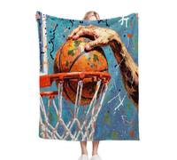 Gumntun Throw Blankets King Size Basketball, 3D Printed Style Fuzzy Blanket for Gifts, Microfiber Fleece Throw Sofa Blanket for Bed Couch Sofa 86"x94"_2585a