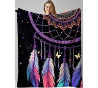 Gumntun Throw Blankets Single Size 130x150 3D Wind Chime, Microfiber 3D Printed Flannel Sofa Blankets, Cozy Warm Fuzzy Blanket Gifts for Friends Dad Mom Kids Pet or Couples_B20140