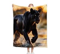 Gumntun Throw Blankets Single Size 130x150 Black Panther Adult, Microfiber 3D Printed Flannel Sofa Blankets, Cozy Warm Fuzzy Blanket Gifts for Dad Mom Kids Pet Friends or Couples_20280a