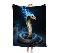 Gumntun Throw Blankets Single Size 130x150 Black Snakes, Microfiber 3D Printed Flannel Sofa Blankets, Cozy Warm Fuzzy Blanket Gifts for Dad Mom Kids Pet Friends or Couples_1522a