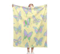 Gumntun Throw Blankets Single Size 130x150 Butterfly Patterns, Microfiber 3D Printed Flannel Sofa Blankets, Cozy Warm Fuzzy Blanket Gifts for Dad Mom Kids Pet Friends or Couples_12887a