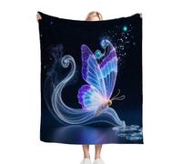 Gumntun Throw Blankets Single Size 130x150 Butterfly Patterns, Microfiber 3D Printed Flannel Sofa Blankets, Cozy Warm Fuzzy Blanket Gifts for Dad Mom Kids Pet Friends or Couples_12939a
