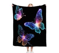Gumntun Throw Blankets Single Size 130x150 Butterfly Patterns, Microfiber 3D Printed Flannel Sofa Blankets, Cozy Warm Fuzzy Blanket Gifts for Dad Mom Kids Pet Friends or Couples_13064a