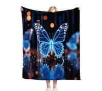 Gumntun Throw Blankets Single Size 130x150 Butterfly Patterns, Microfiber 3D Printed Flannel Sofa Blankets, Cozy Warm Fuzzy Blanket Gifts for Dad Mom Kids Pet Friends or Couples_13116a