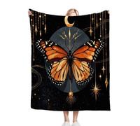 Gumntun Throw Blankets Single Size 130x150 Butterfly Patterns, Microfiber 3D Printed Flannel Sofa Blankets, Cozy Warm Fuzzy Blanket Gifts for Dad Mom Kids Pet Friends or Couples_13022a