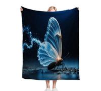 Gumntun Throw Blankets Single Size 130x150 Butterfly Patterns, Microfiber 3D Printed Flannel Sofa Blankets, Cozy Warm Fuzzy Blanket Gifts for Dad Mom Kids Pet Friends or Couples_12866a