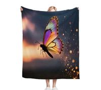 Gumntun Throw Blankets Single Size 130x150 Butterfly Patterns, Microfiber 3D Printed Flannel Sofa Blankets, Cozy Warm Fuzzy Blanket Gifts for Dad Mom Kids Pet Friends or Couples_13001a
