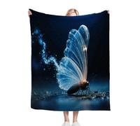 Gumntun Throw Blankets Single Size 130x150 Butterfly Patterns, Microfiber 3D Printed Flannel Sofa Blankets, Cozy Warm Fuzzy Blanket Gifts for Dad Mom Kids Pet Friends or Couples_13012a