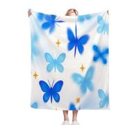 Gumntun Throw Blankets Single Size 130x150 Butterfly Patterns, Microfiber 3D Printed Flannel Sofa Blankets, Cozy Warm Fuzzy Blanket Gifts for Dad Mom Kids Pet Friends or Couples_12918a