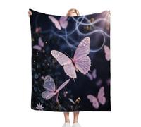 Gumntun Throw Blankets Single Size 130x150 Butterfly Patterns, Microfiber 3D Printed Flannel Sofa Blankets, Cozy Warm Fuzzy Blanket Gifts for Dad Mom Kids Pet Friends or Couples_13136a