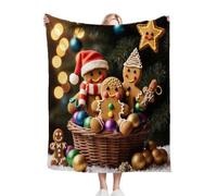 Gumntun Throw Blankets Single Size 130x150 Christmas Biscuit, Microfiber 3D Printed Flannel Sofa Blankets, Cozy Warm Fuzzy Blanket Gifts for Dad Mom Kids Pet Friends or Couples_22872a