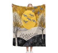 Gumntun Throw Blankets Single Size 130x150 Pink Floral Robot, Microfiber 3D Printed Flannel Sofa Blankets, Cozy Warm Fuzzy Blanket Gifts for Dad Mom Kids Pet Friends or Couples_B9520