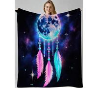 Gumntun Throw Blankets Single Size 130x150 Wind Chime Earth, Microfiber 3D Printed Flannel Sofa Blankets, Cozy Warm Fuzzy Blanket Gifts for Friends Dad Mom Kids Pet or Couples_B20116