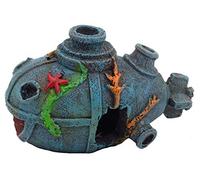 Gumolutin 1PCS Aquarium Shipwreck Submarine Decoration Fish Tank Ornament - Resin Material Sunken Ship Betta Decorations, Eco-Friendly for Freshwater Saltwater